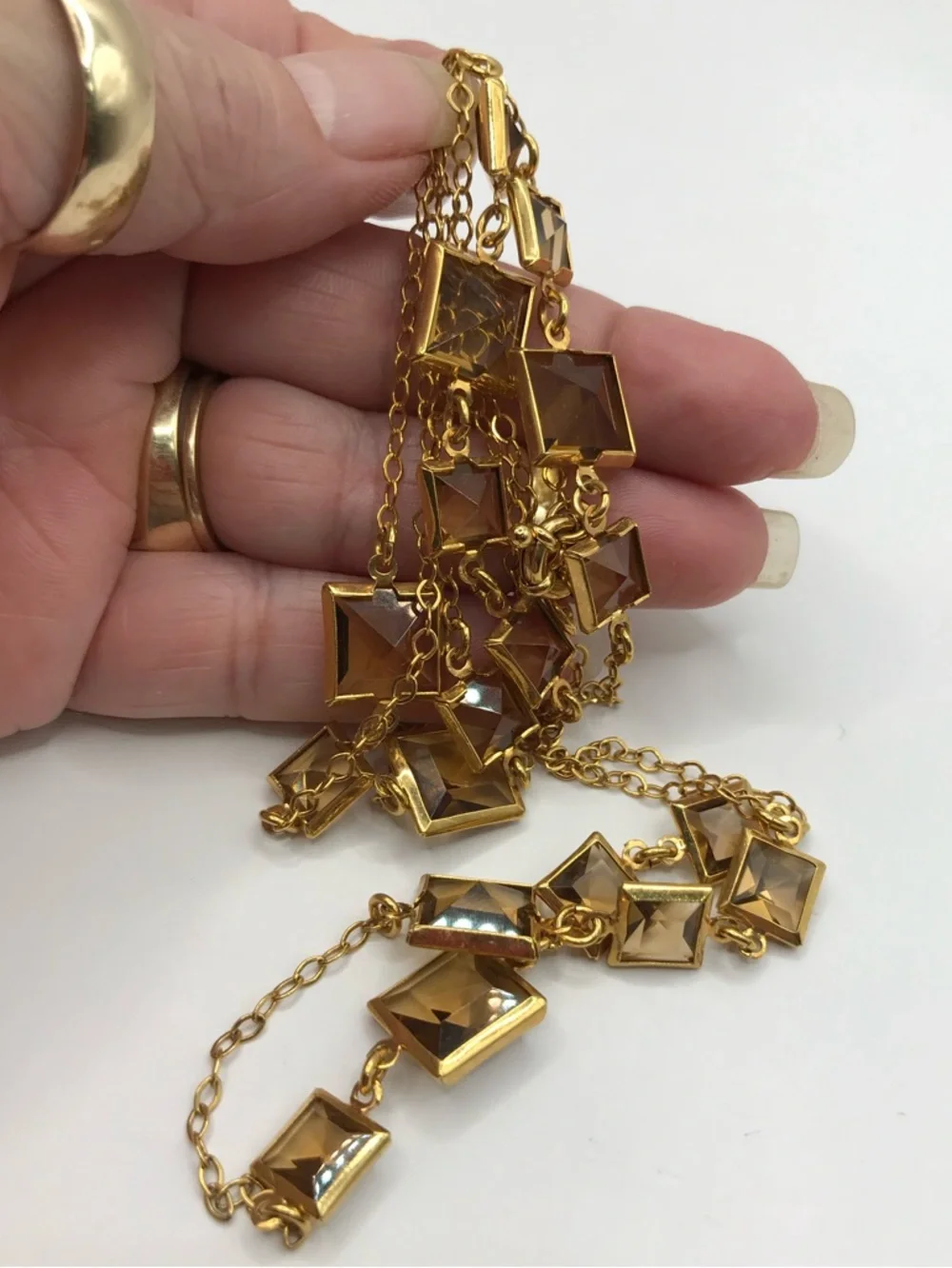 J. Crew Gold-Tone Necklace with Smoky Square Crystals - Picture 9 of 9